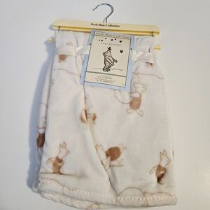 Disney Vintage Style Winnie the Pooh Piglet Plush Beige Baby Blanket